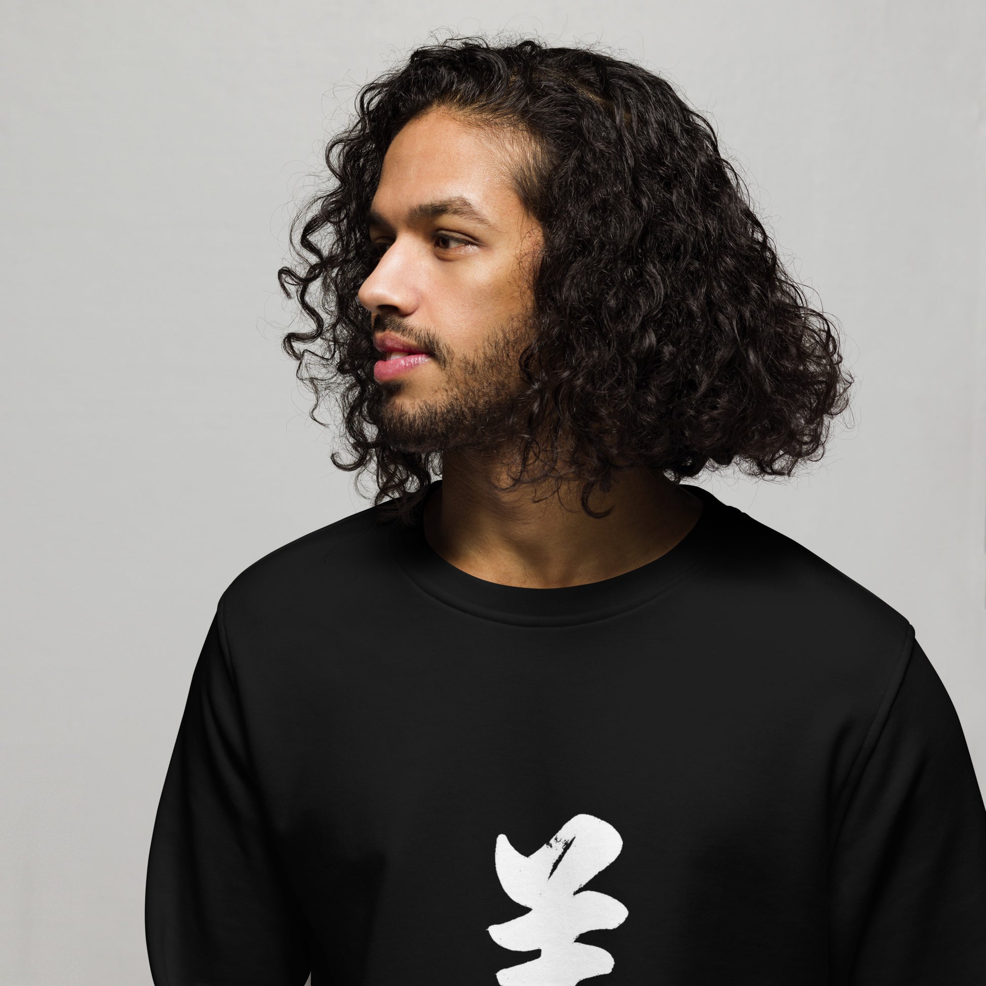 Kanji 美(Beauty) unisex-organic-sweatshirt-black
