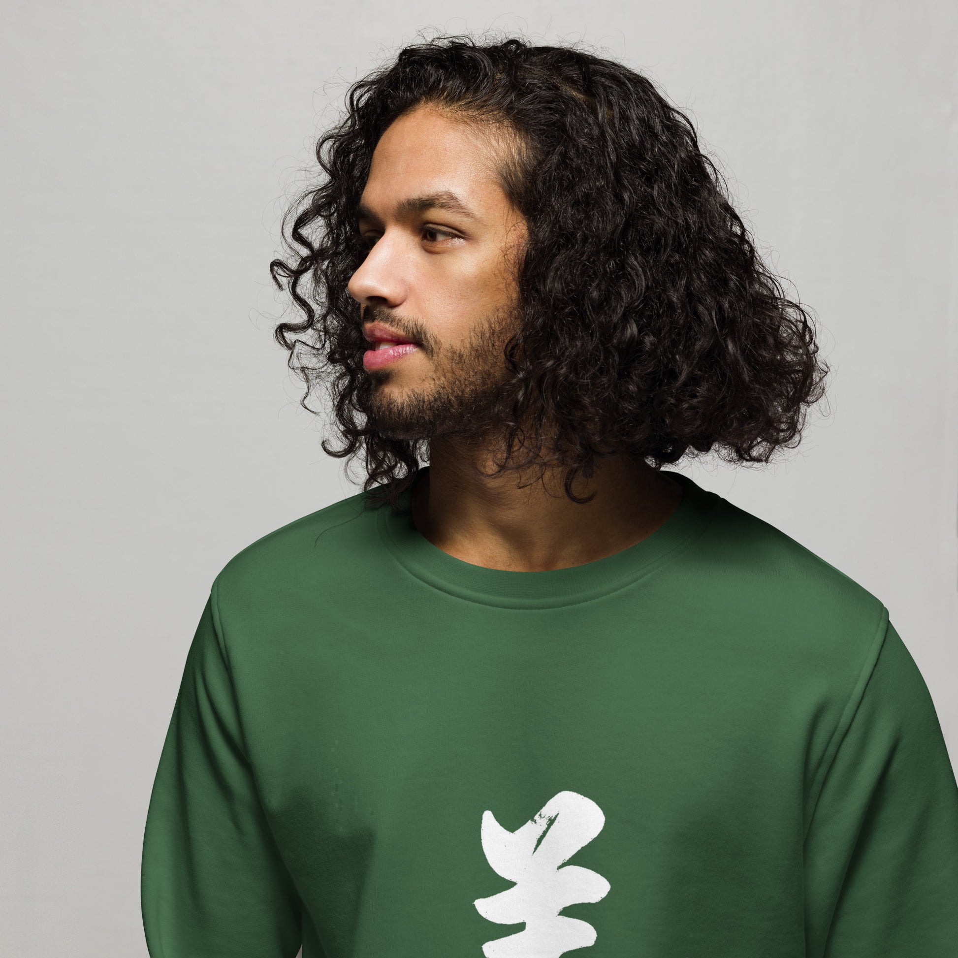 Kanji 美(Beauty) unisex-organic-sweatshirt-green