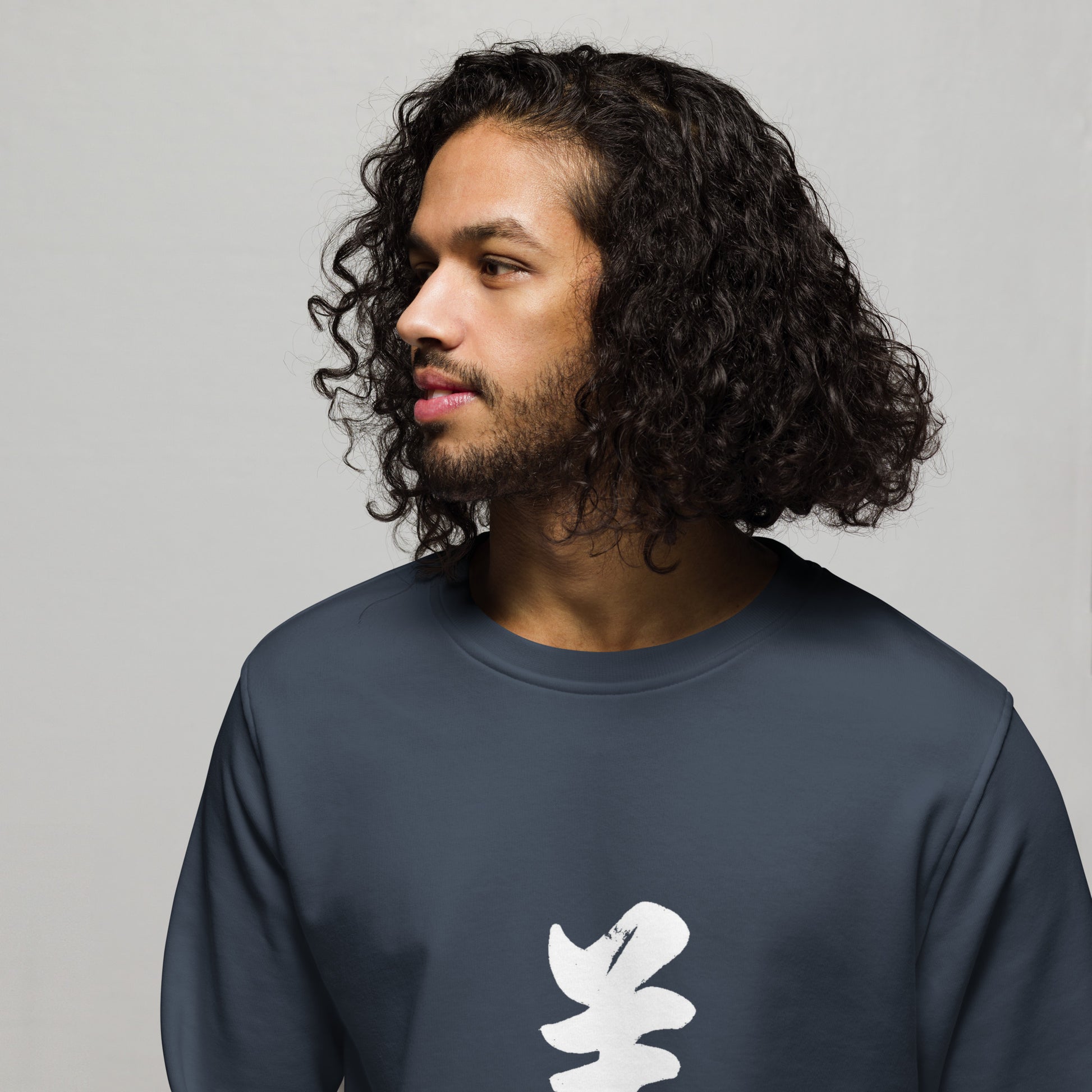 Kanji 美(Beauty) unisex-organic-sweatshirt-blue