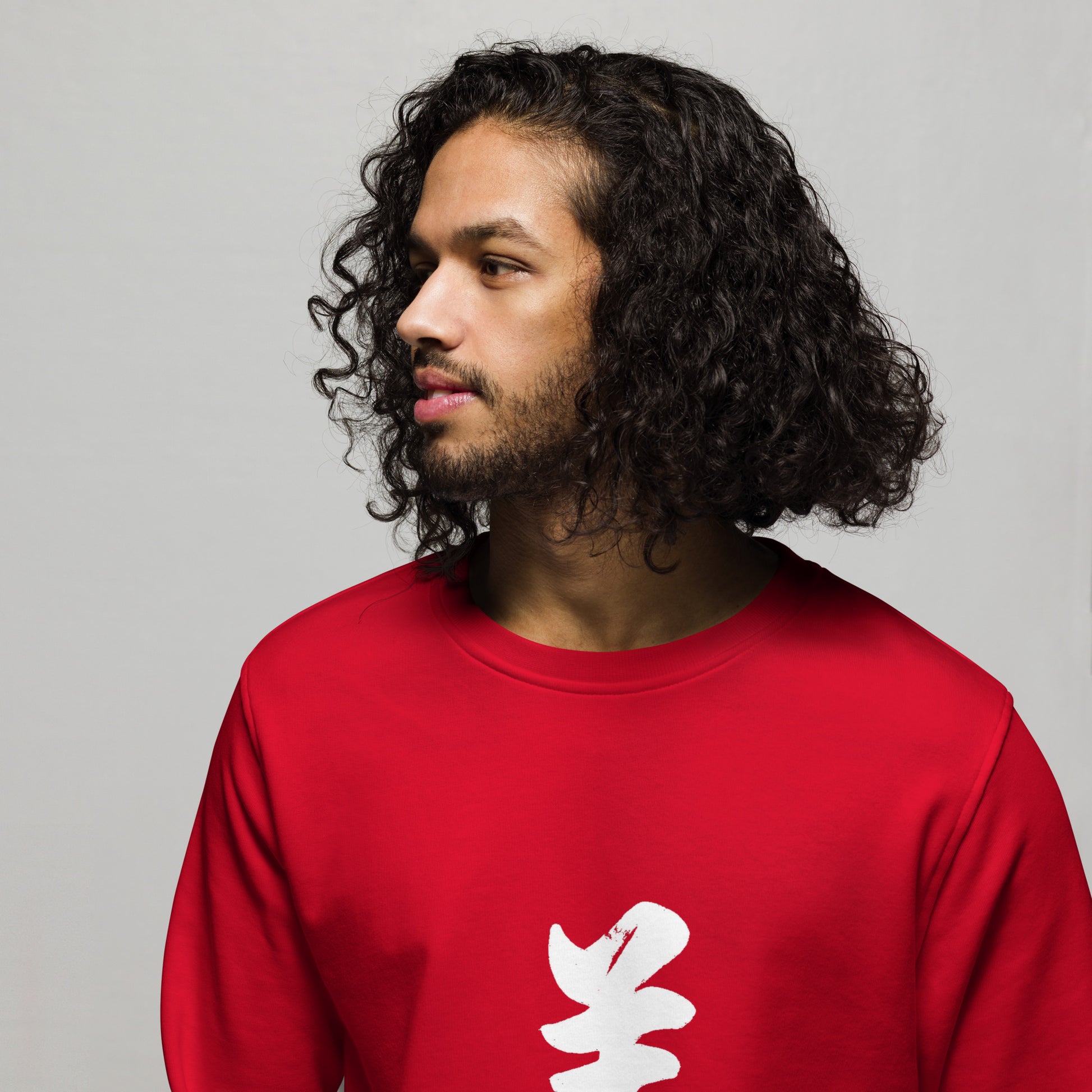 Kanji 美(Beauty) unisex-organic-sweatshirt-red