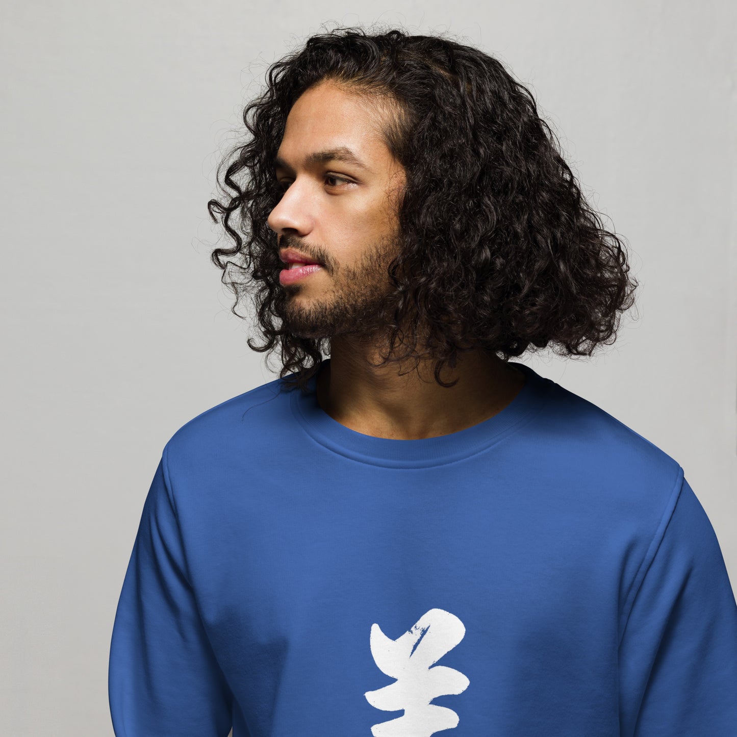 Kanji 美(Beauty) unisex-organic-sweatshirt-blue
