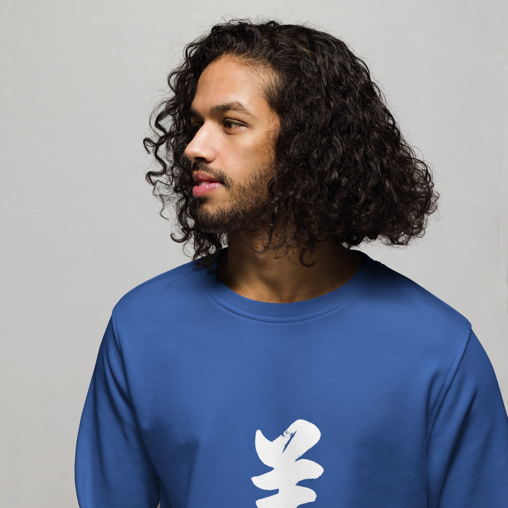 Kanji 美(Beauty) unisex-organic-sweatshirt-blue